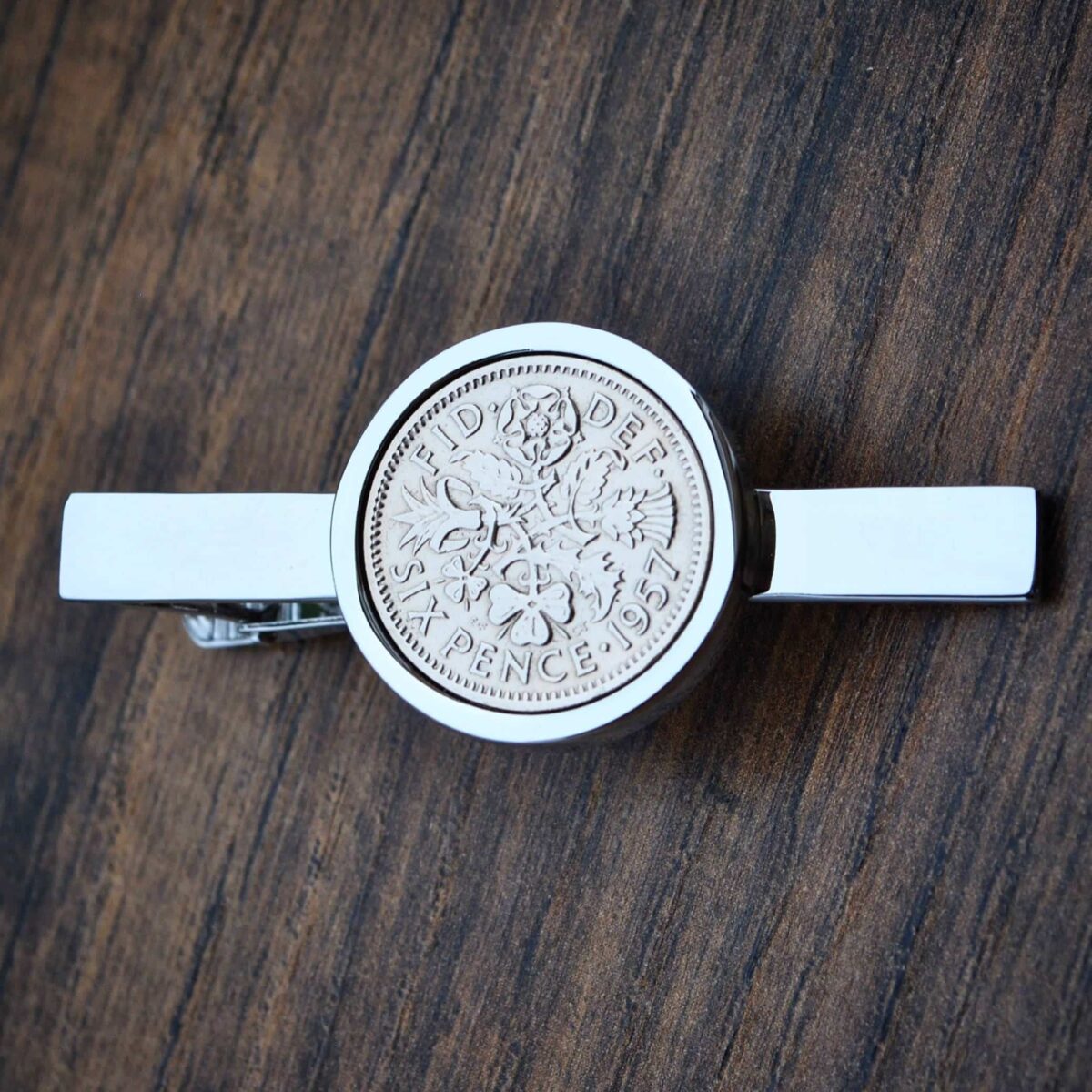 1957 Lucky Sixpence Tie Clip