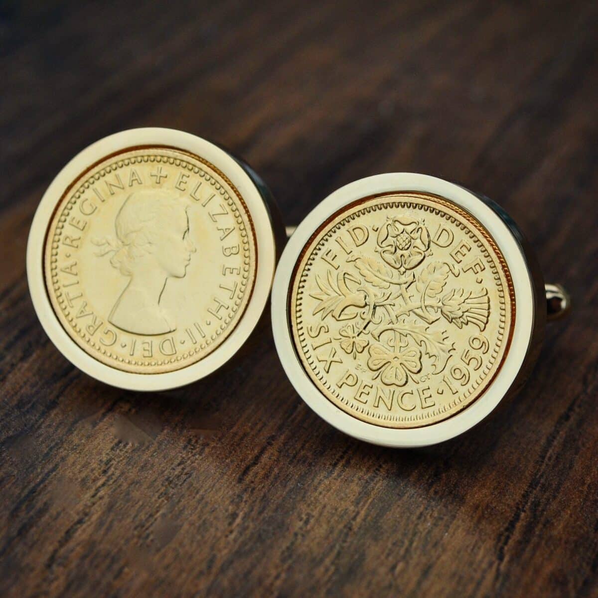 1959 Lucky Sixpence Coin Cufflinks