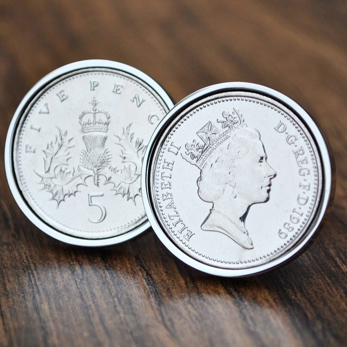 1989 Five Pence Coin Cufflinks