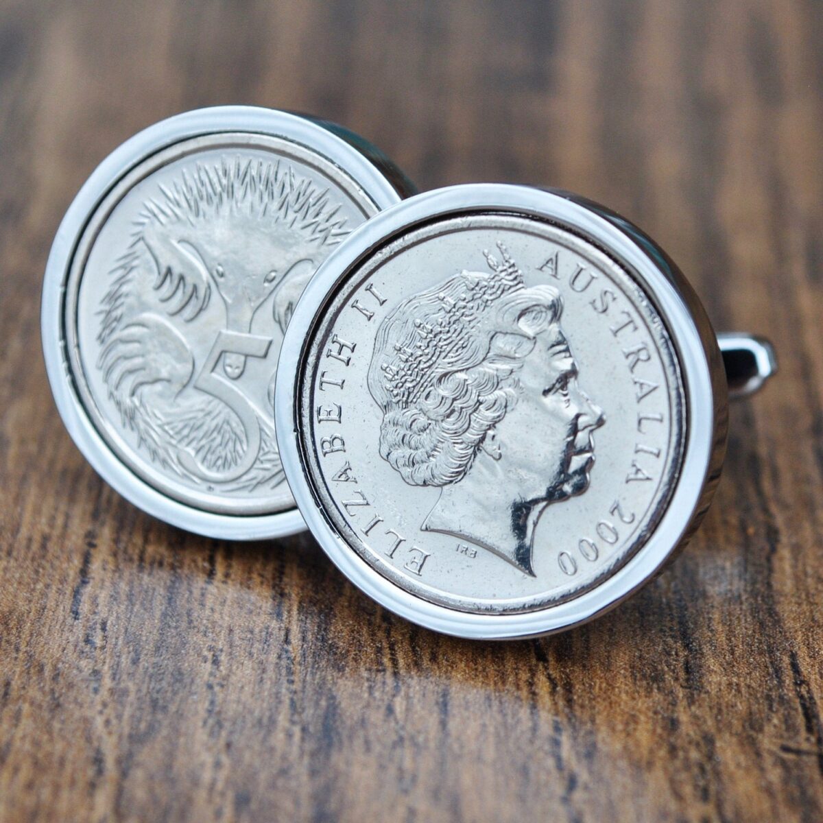 2000 Australian Five Cent Coin Cufflinks