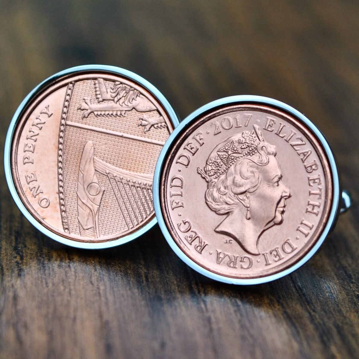 2017 One Pence Coin Cufflinks