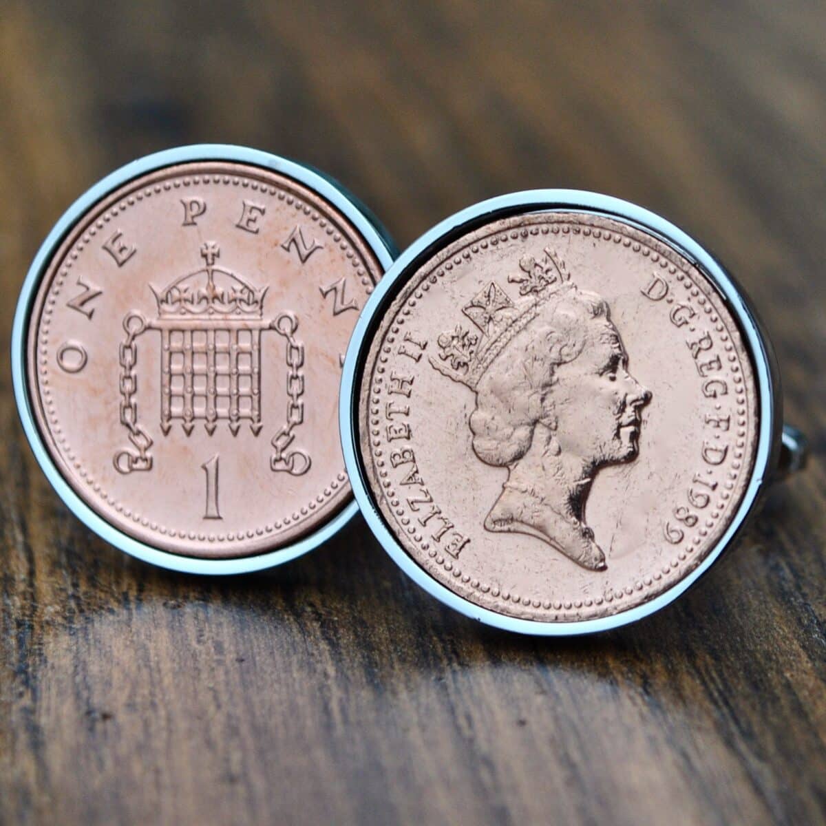 1989 One Penny Coin Cufflinks