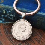 1976 One Pence Coin Keyring