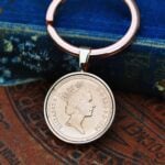 1986 One Pence Coin Keyring