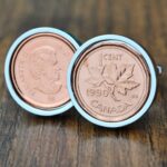 1990 Canadian One Penny Coin Cufflinks