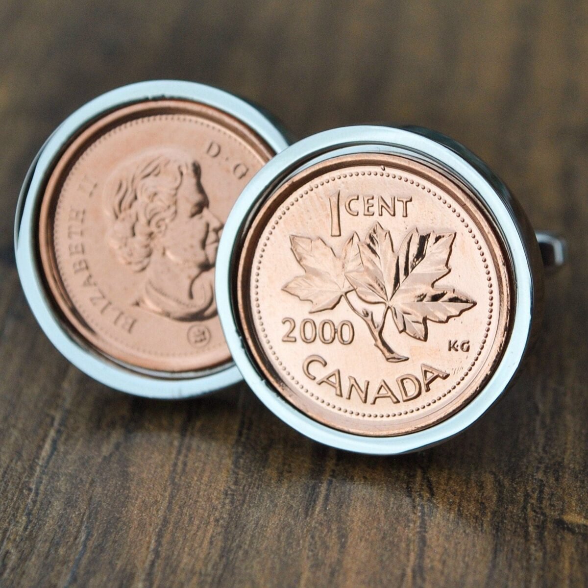 2000 Canadian One Penny Cufflinks