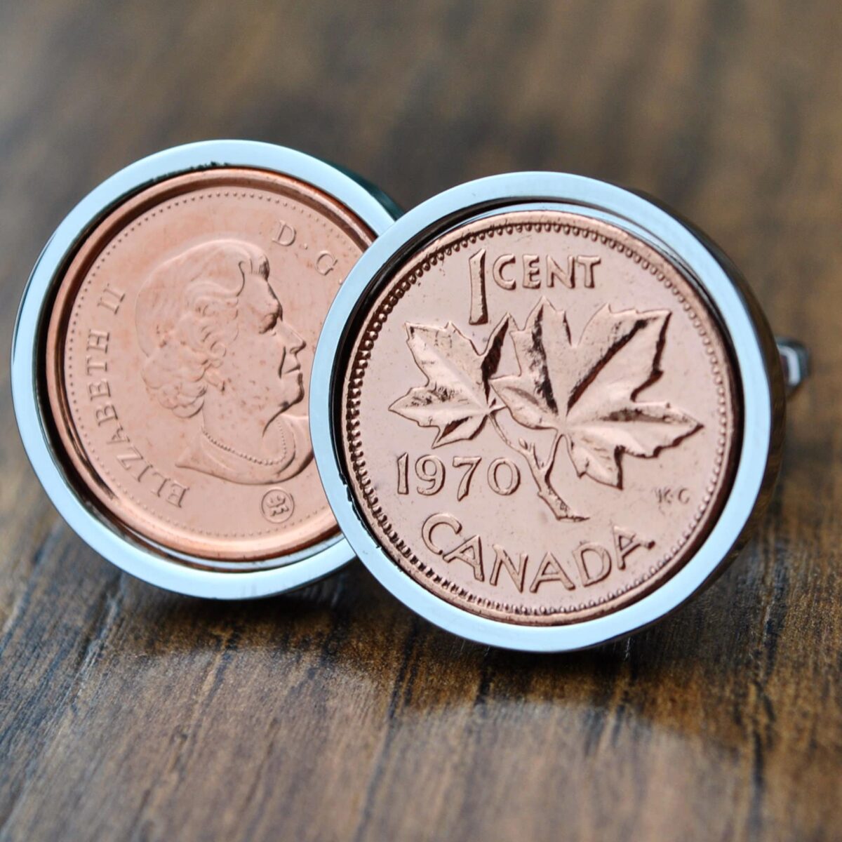 1970 Canadian One Penny Cufflinks