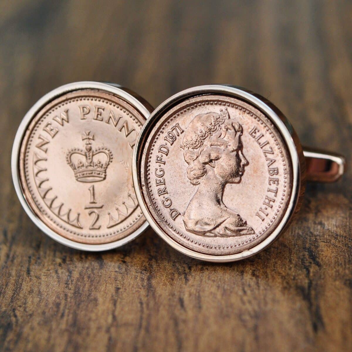 1971 Halfpenny Coin Cufflinks