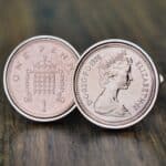 1976 One Pence Coin Cufflinks