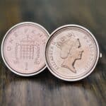 1987 One Pence Coin Cufflinks