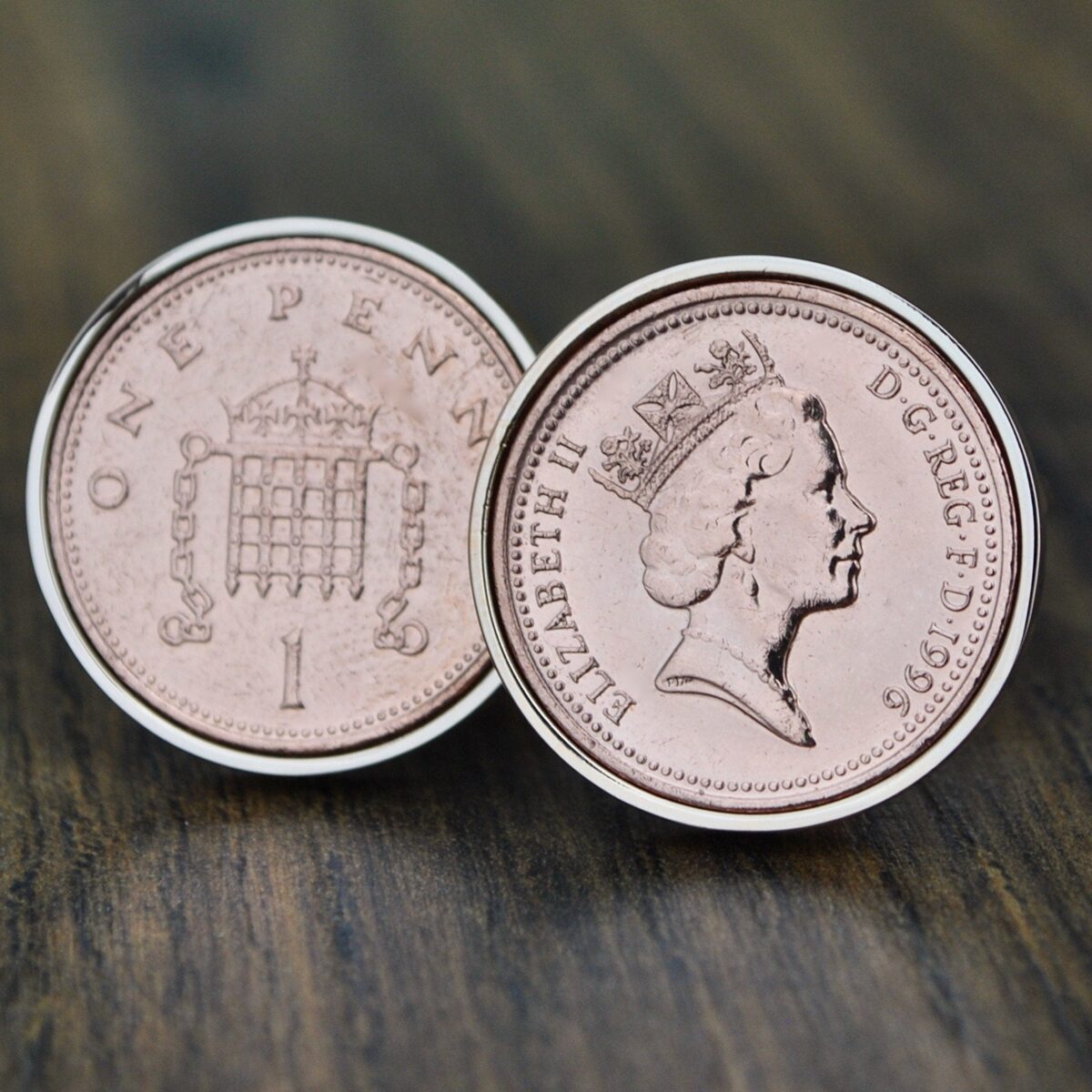1996 One Penny Coin Cufflinks