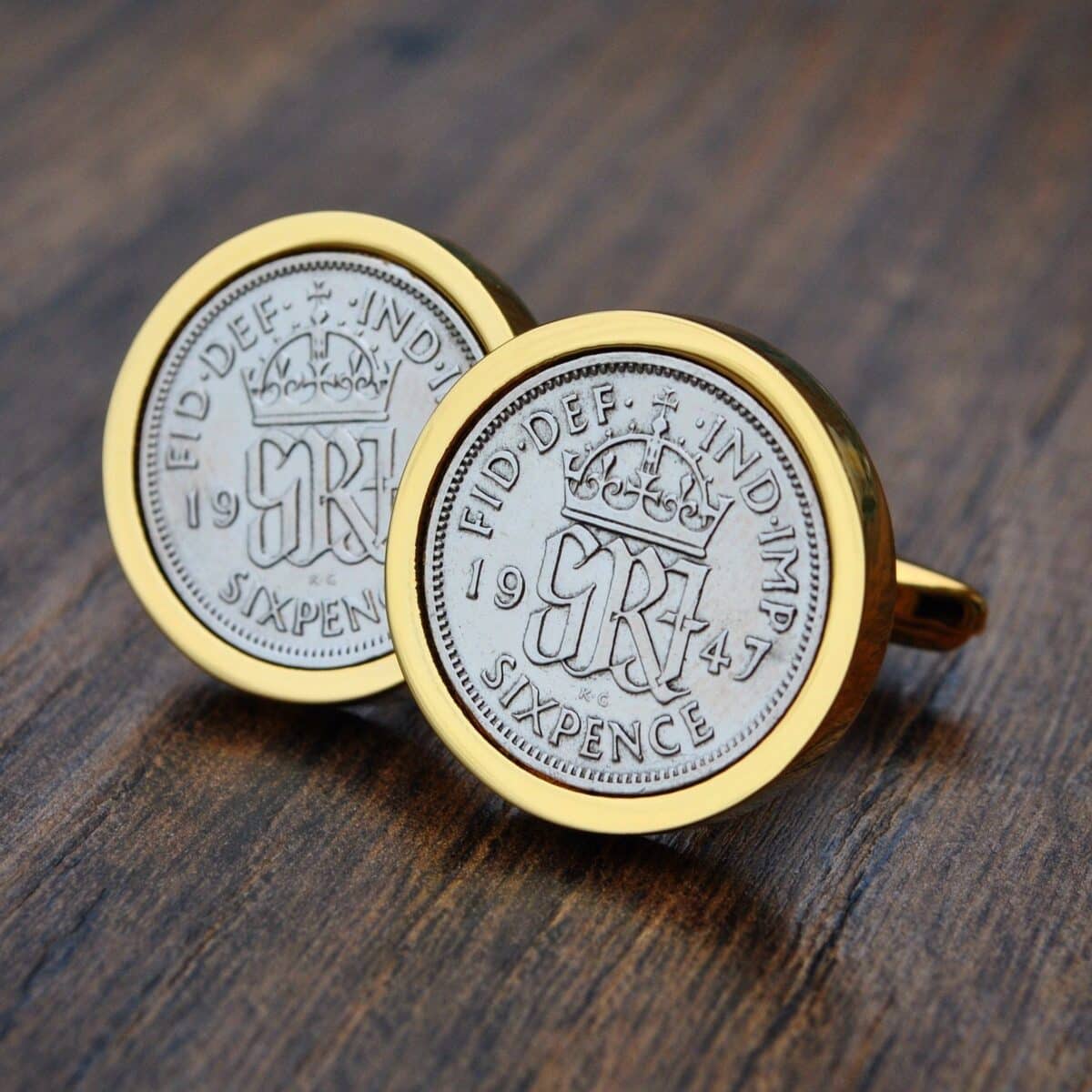 1947 Lucky Sixpence Coin Cufflinks