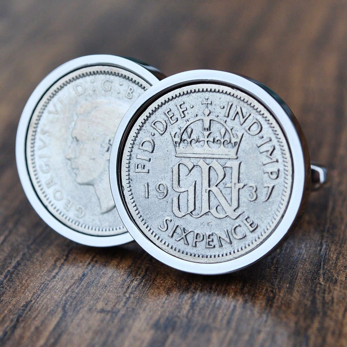 1937 Lucky Sixpence Coin Cufflinks