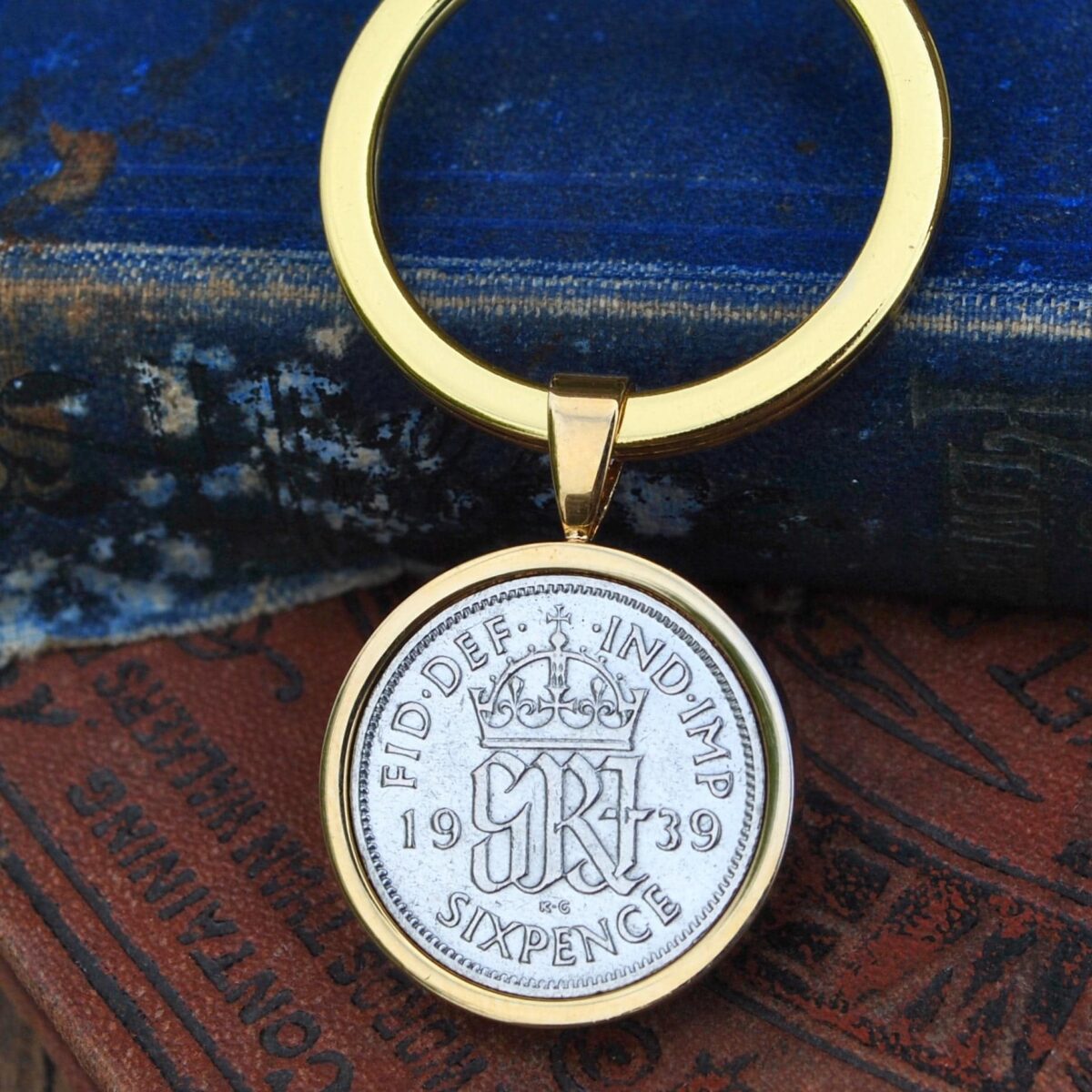 1939 Lucky Sixpence Coin Keyring