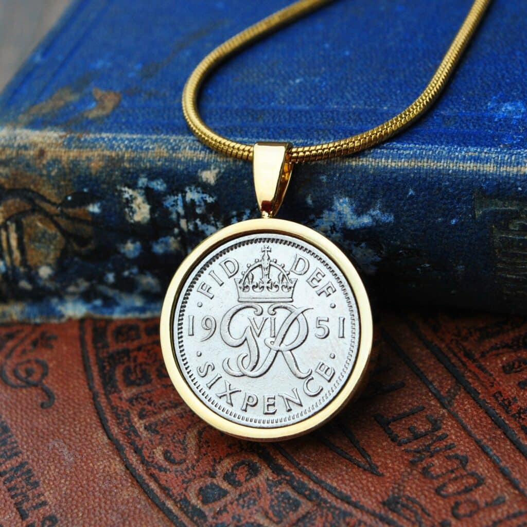 1951 Sixpence Coin Necklace, 71st 