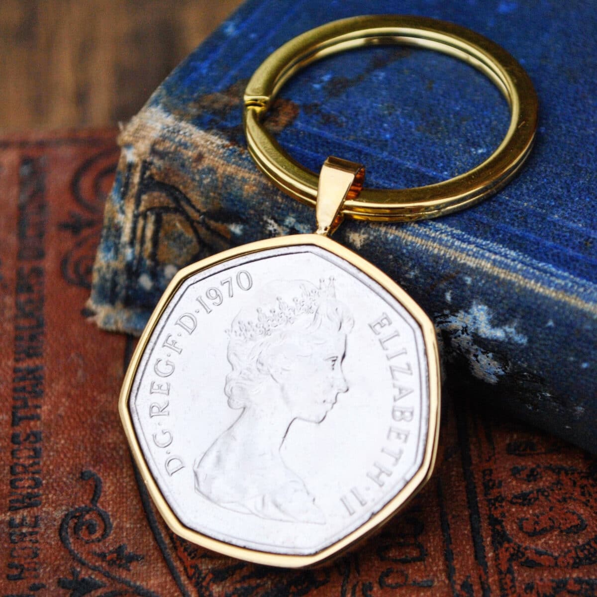 1970 Fifty Pence Coin Keyring