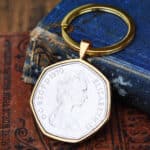 1970 Fifty Pence Coin Keyring