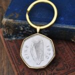 1970 Irish Fifty Pence Coin Keyring