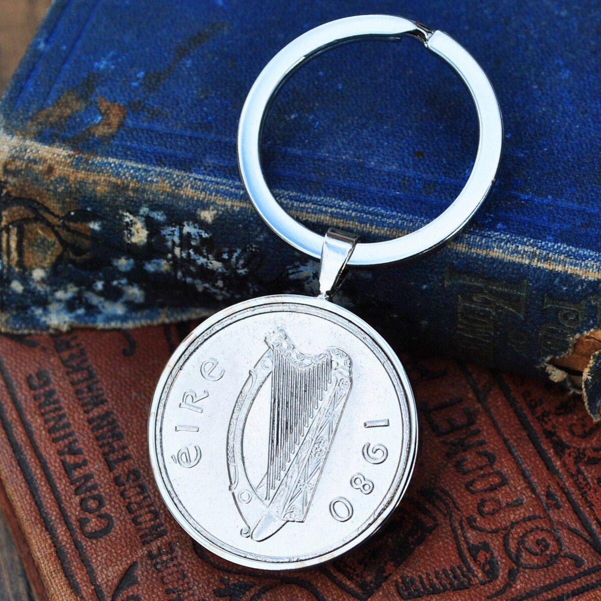 1980 Irish Ten Pence Coin Keyring