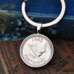 1942 Farthing Coin Keyring