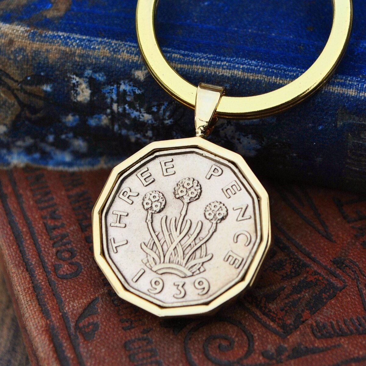 1939 Threepence Coin Keyring