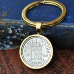 1946 Lucky Sixpence Coin Keyring