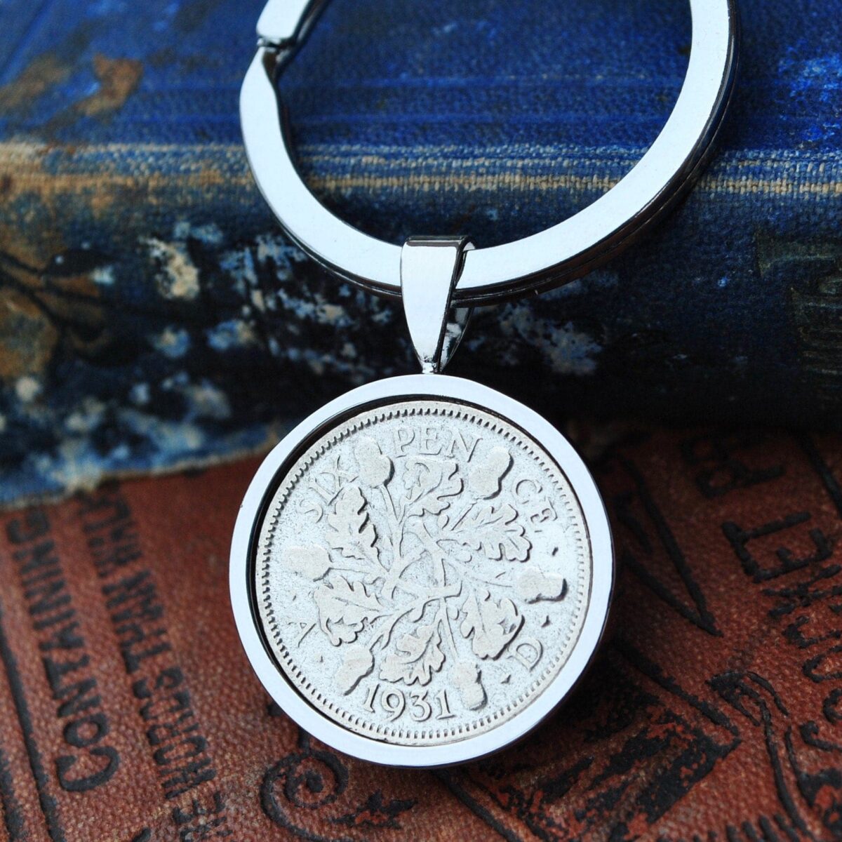 1931 Lucky Sixpence Coin Keyring
