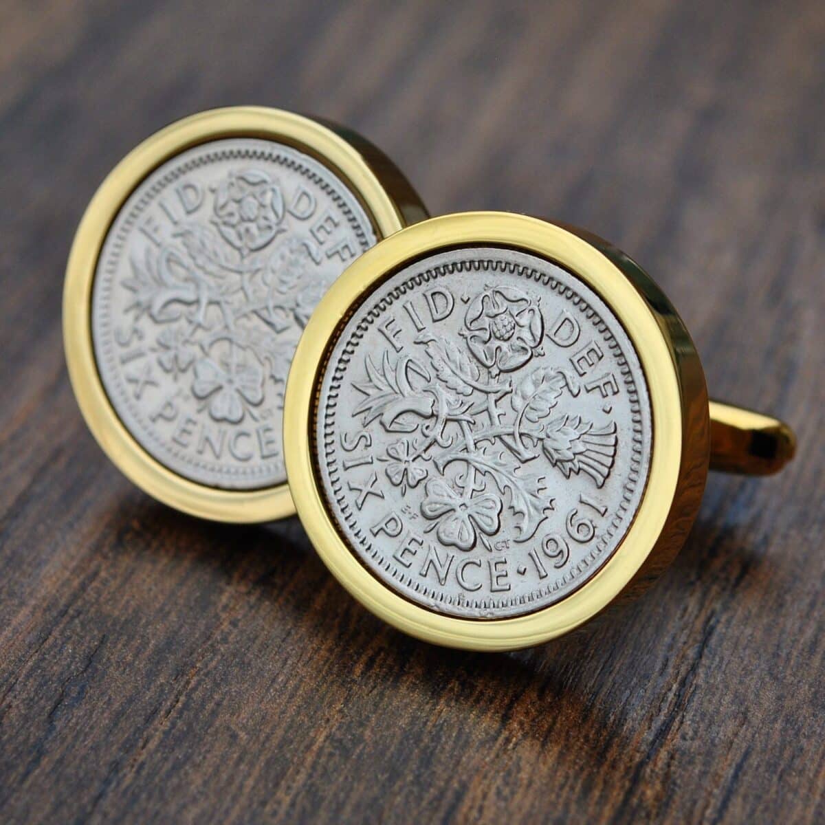 1961 Sixpence Coin Cufflinks