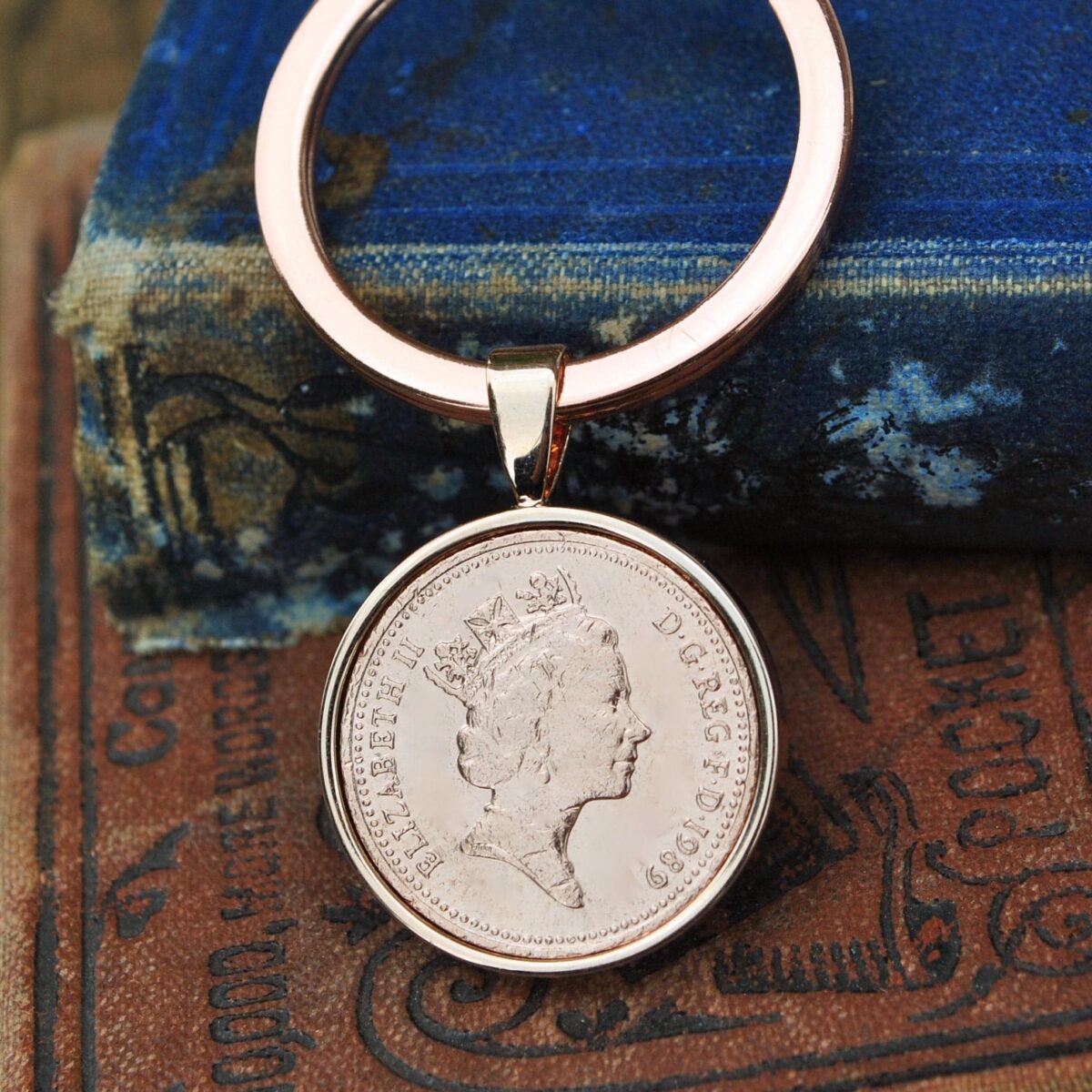 1989 One Pence Coin Keyring
