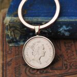 1989 One Pence Coin Keyring
