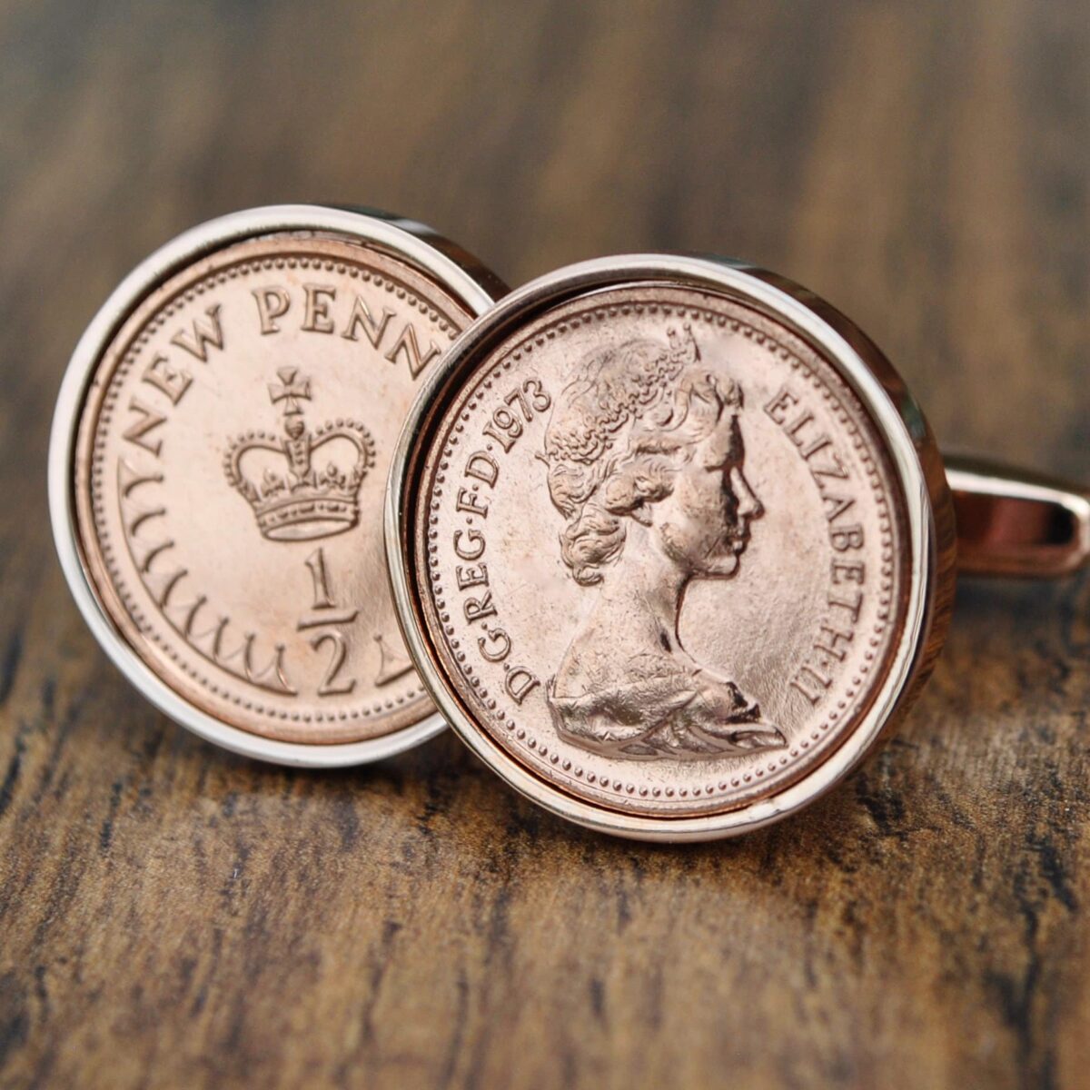 1973 Halfpenny Coin Cufflinks