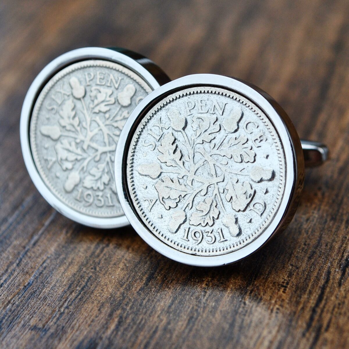 1931 Lucky Sixpence Coin Cufflinks
