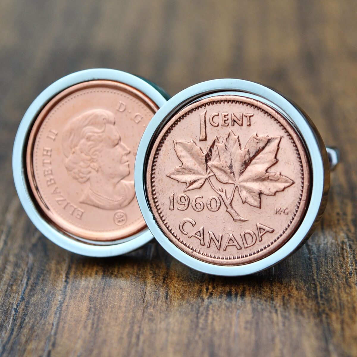 1960 Canadian Penny Coin Cufflinks