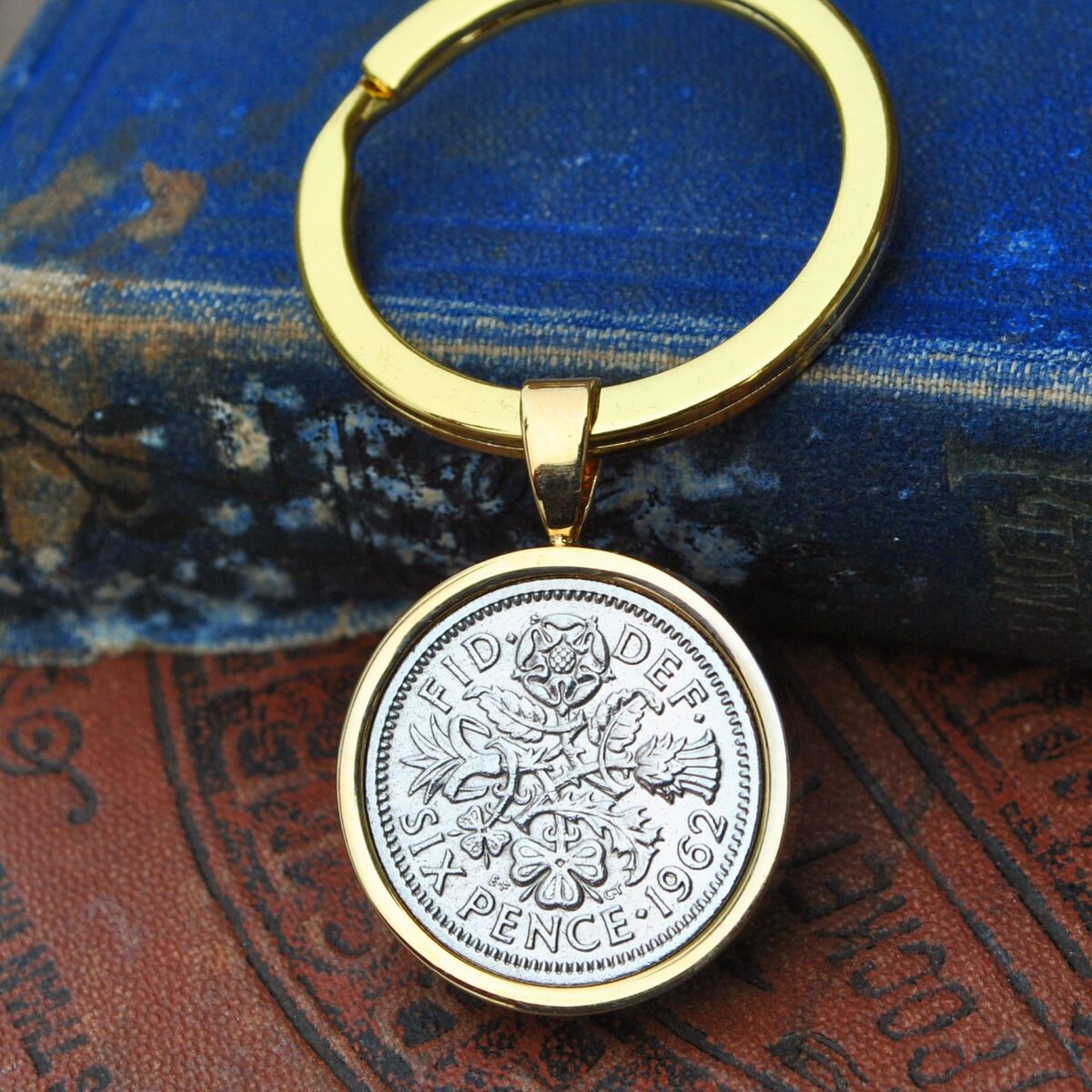 1962 Lucky Sixpence Coin Keyring