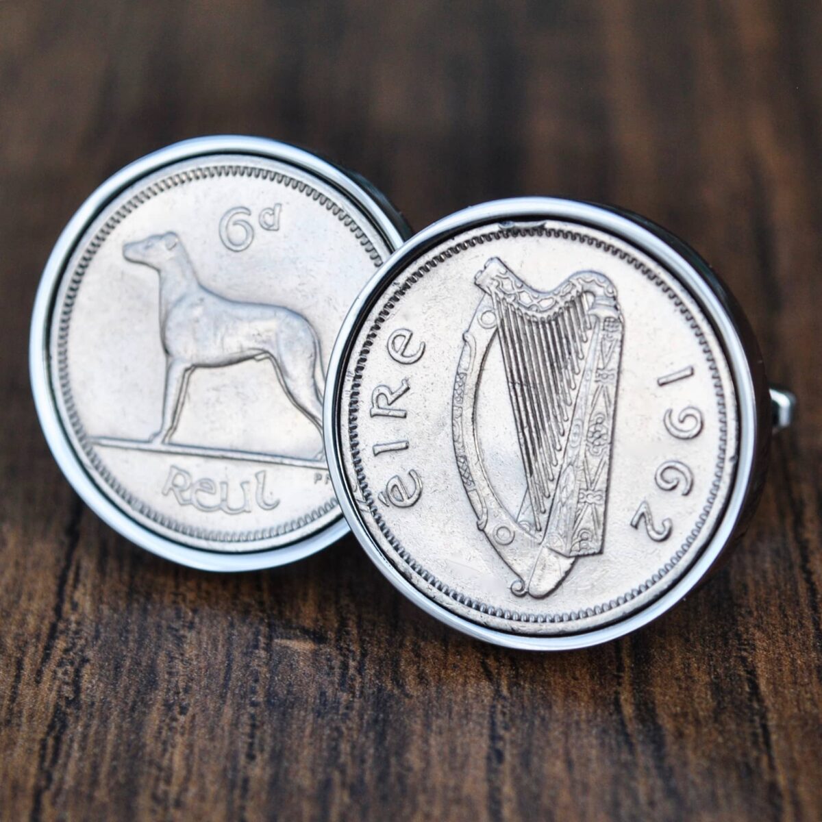 1962 Irish Sixpence Cufflinks