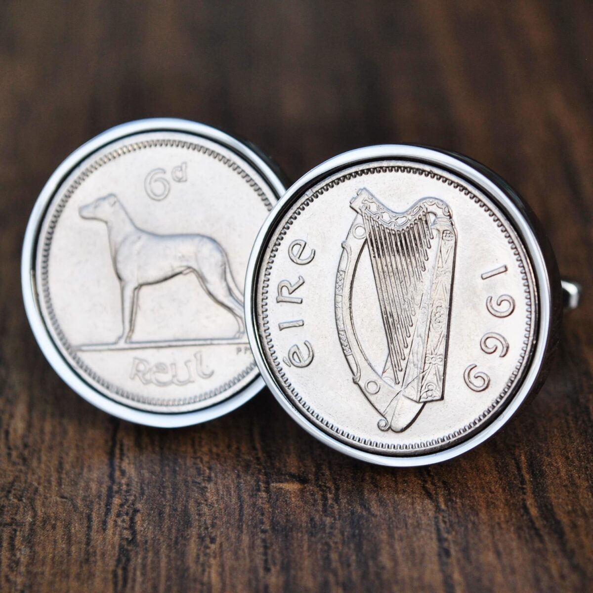 1969 Irish Sixpence Cufflinks