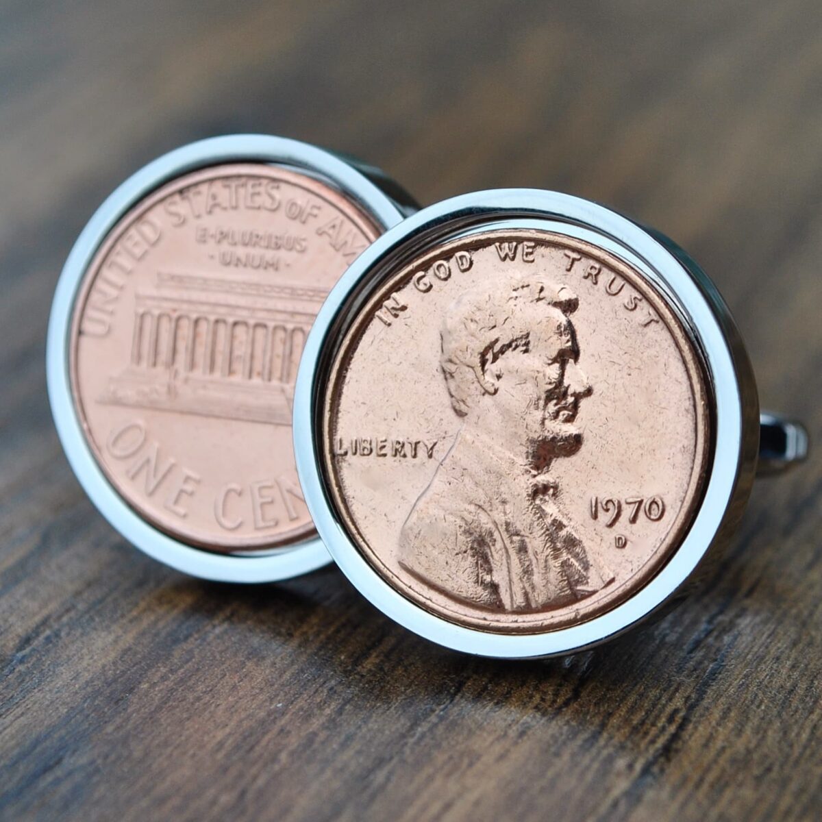 1970 U.S. Penny Coin Cufflinks