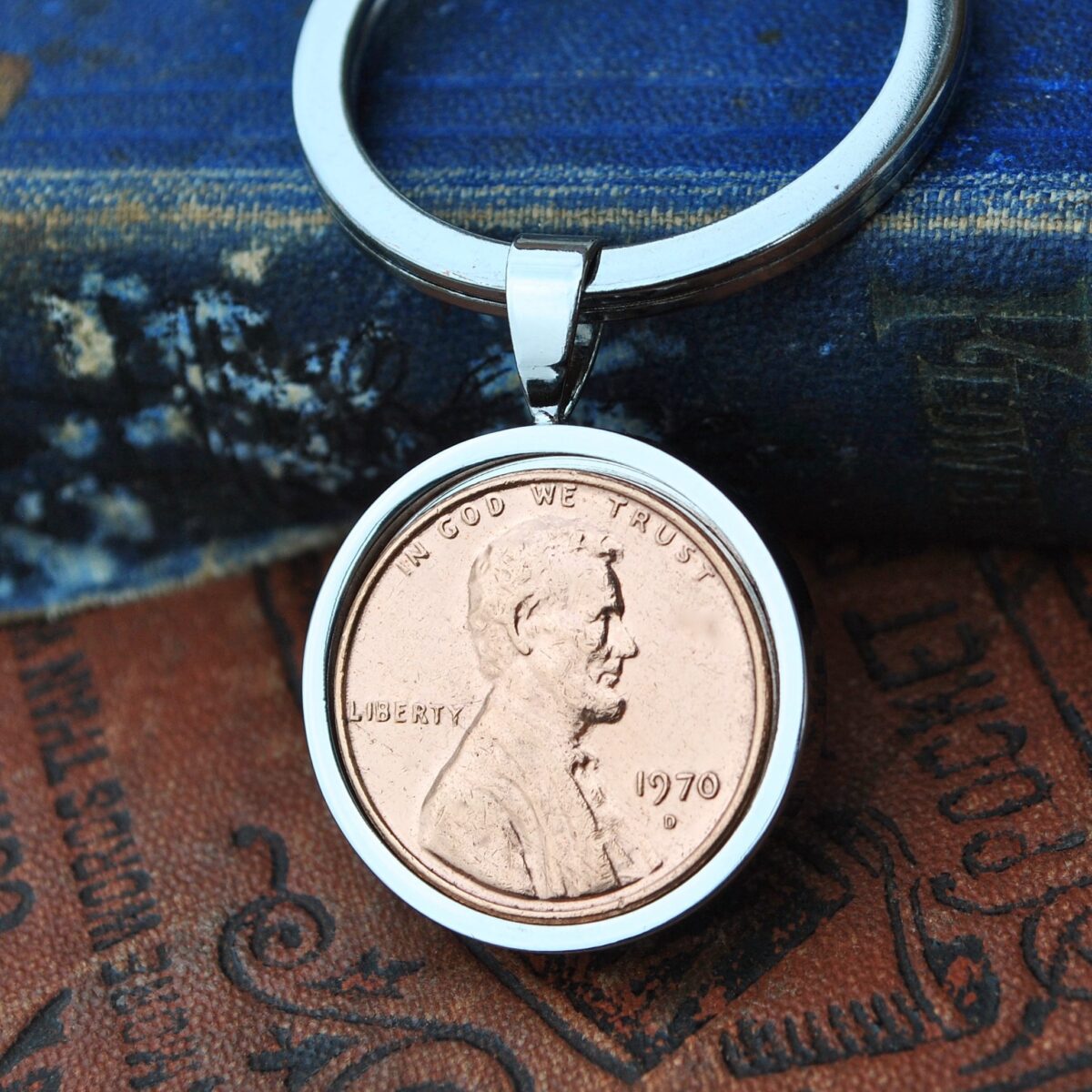 1970 U.S. Penny Coin Keyring