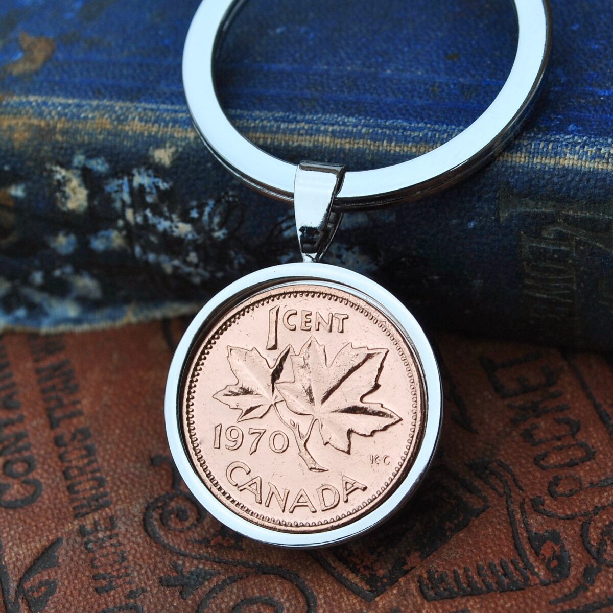 1970 Canadian Penny Coin Keyring