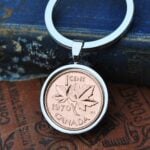 1970 Canadian Penny Coin Keyring