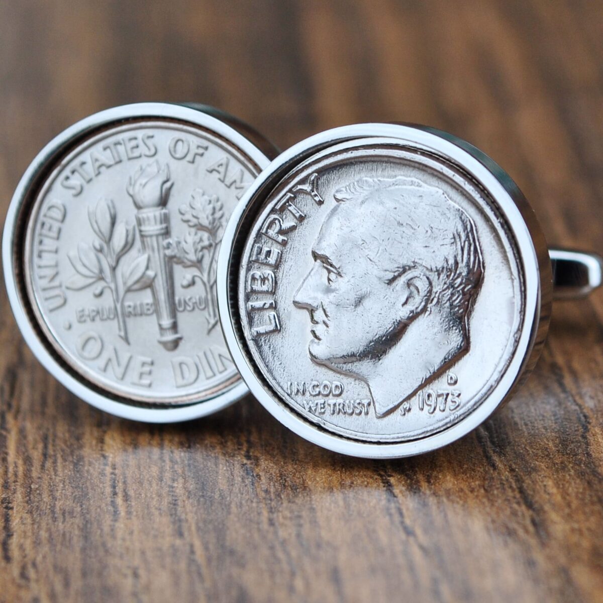 1973 U.S. Dime Coin Cufflinks