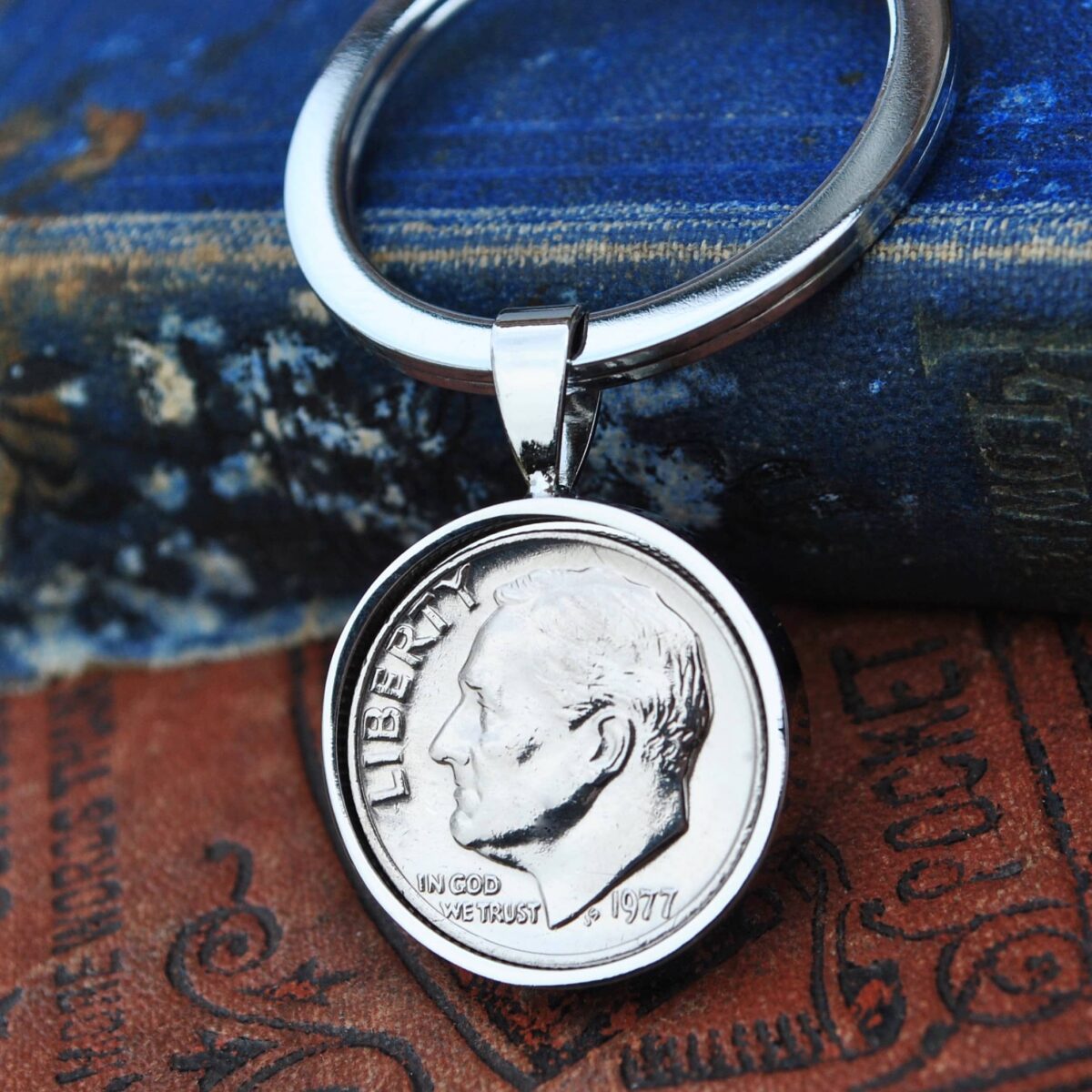 1977 U.S. Dime Coin Keyring