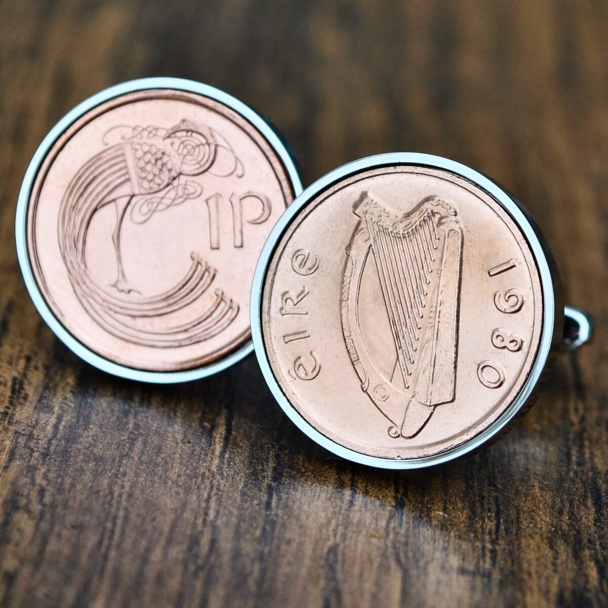 1980 Irish One Penny Cufflinks