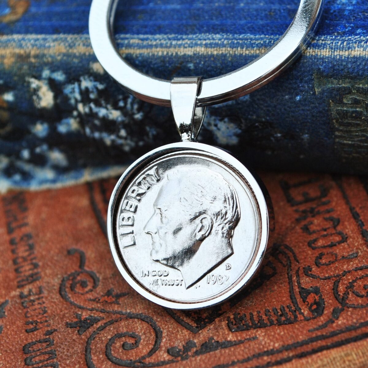 1982 U.S. Dime Coin Keyring