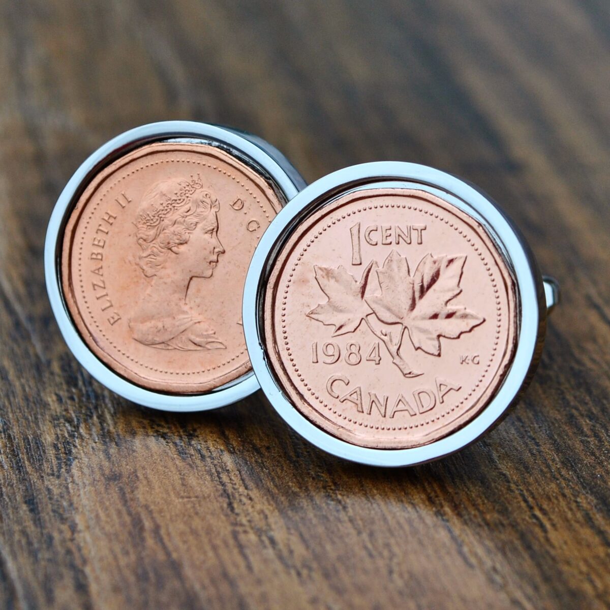 1984 Canadian Penny Coin Cufflinks