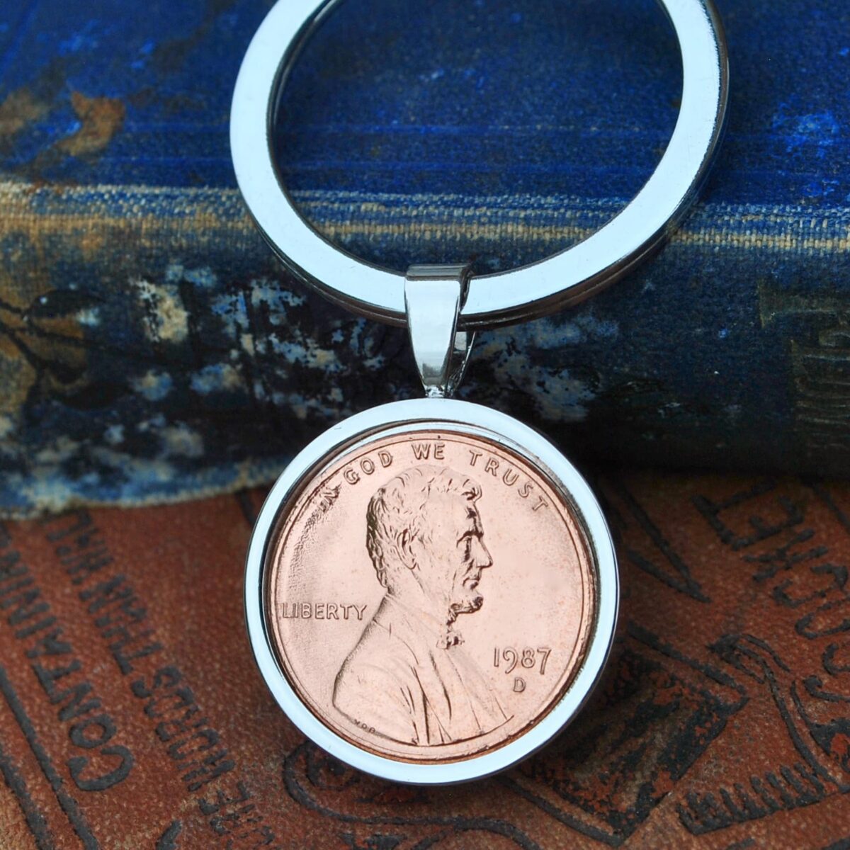 1987 U.S. Penny Coin Keyring