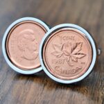 1987 Canadian Penny Coin Cufflinks