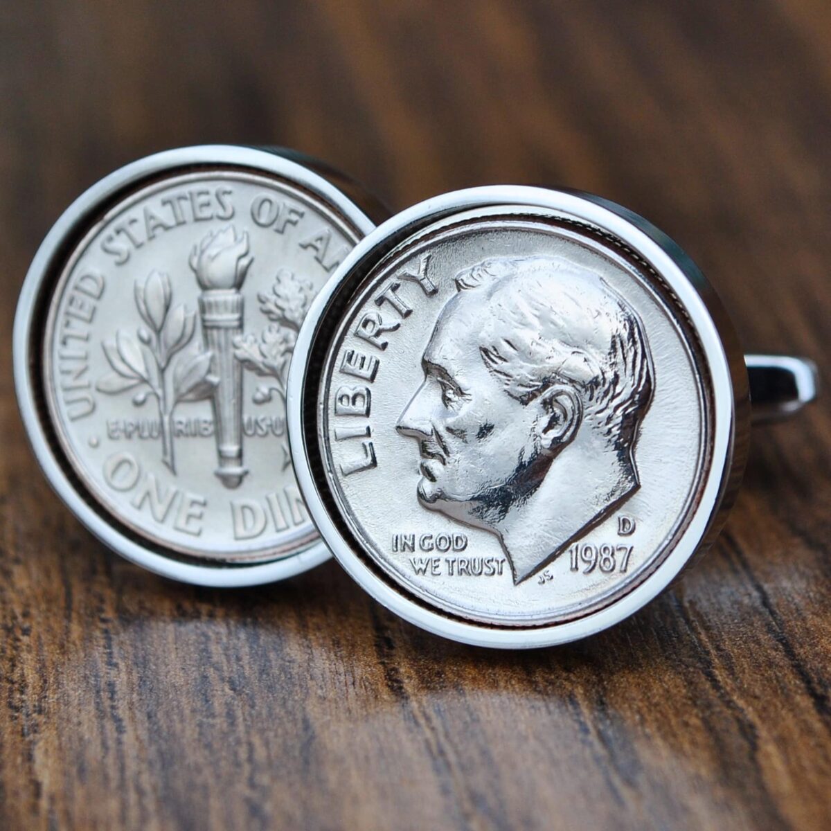 1987 U.S. Dime Coin Cufflinks