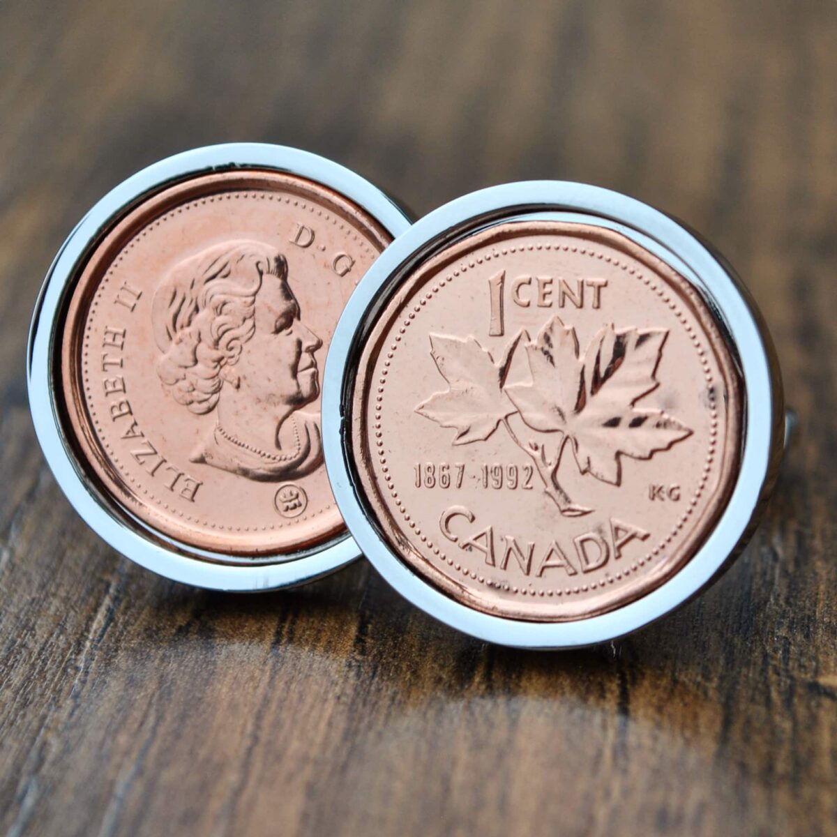 1992 Canadian Penny Coin Cufflinks