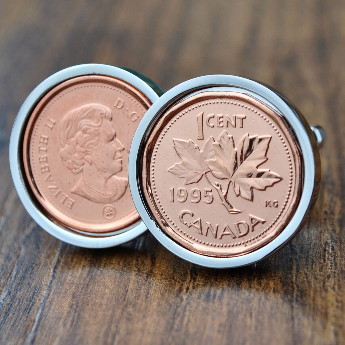 1995 Canadian Penny Coin Cufflinks